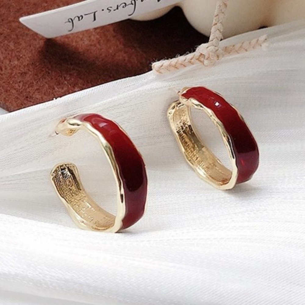 Enamel Small Hoop Earrings